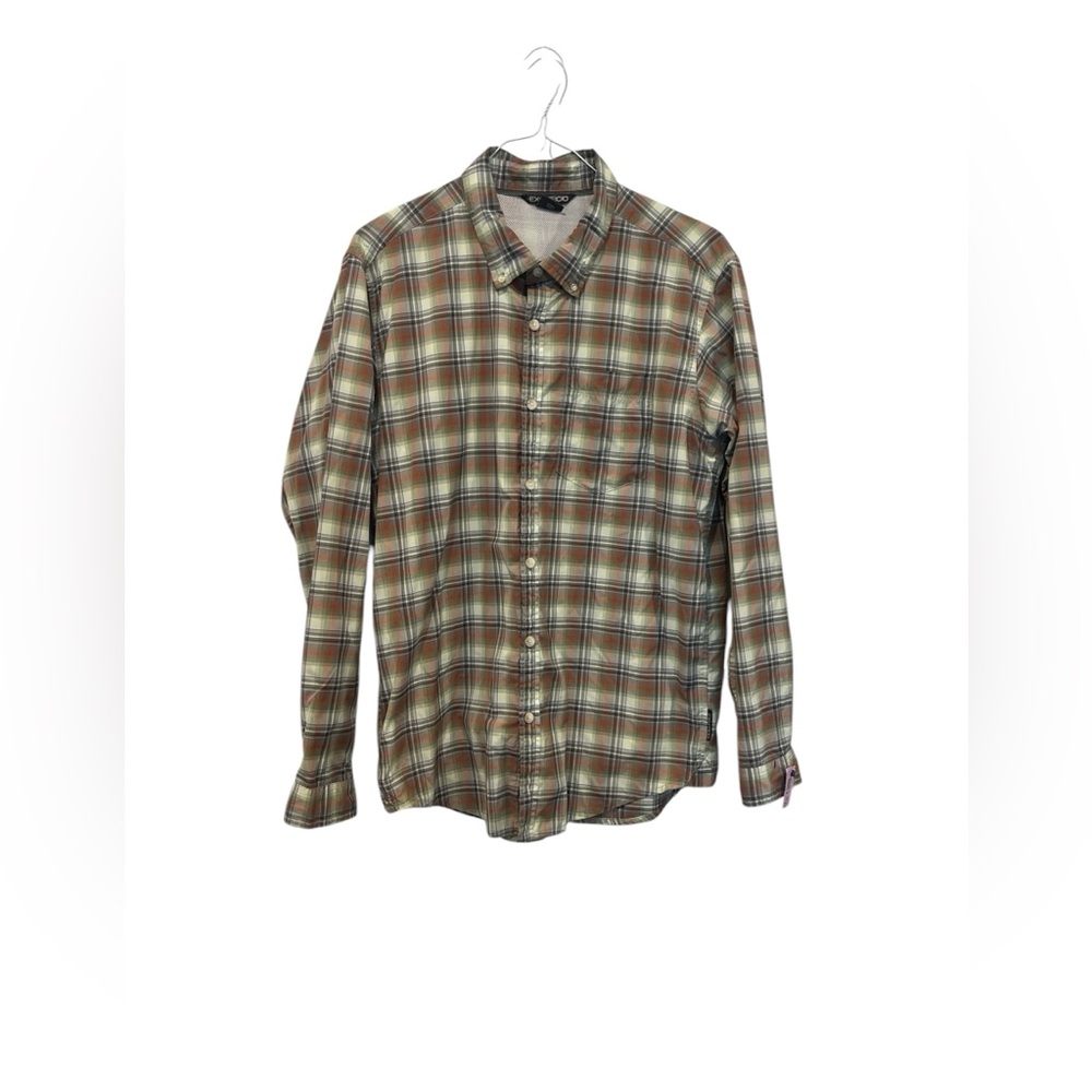 ExOfficio Shirt Men’s Large Green Button Up Fishing Outdoors Mesh Lined‎ EUC